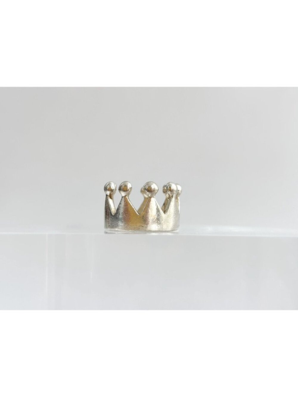 Crown Shaped Polished Bright Minimalist Sterling Silver 925 Vintage Ring - sz 6 - Picture 12 of 14